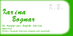 karina bognar business card